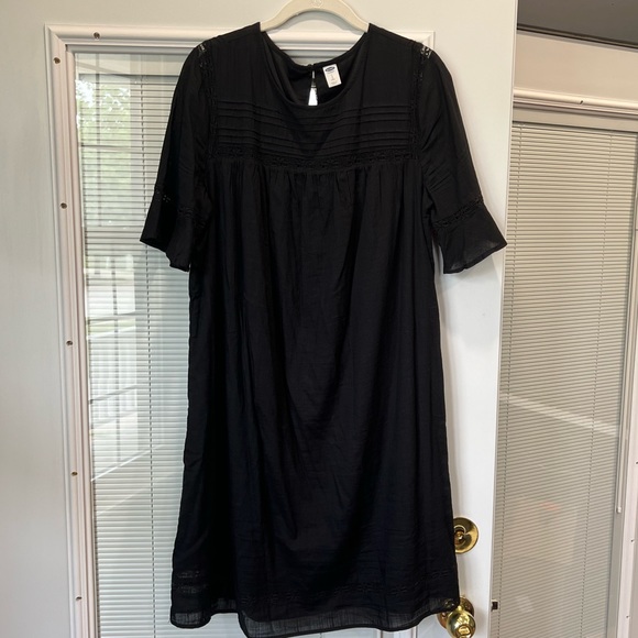 Old Navy Women’s Black Pintucked Shift Dress Size Large Tall - Picture 2 of 11